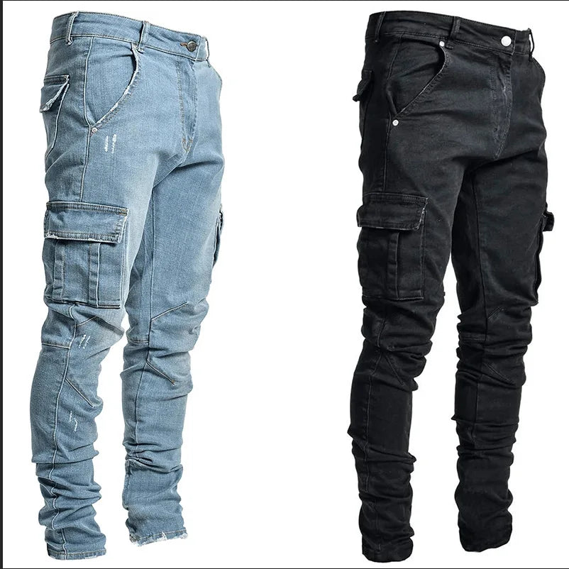 Premium Plus Size Men's Cargo Denim Jeans ATHLEXES