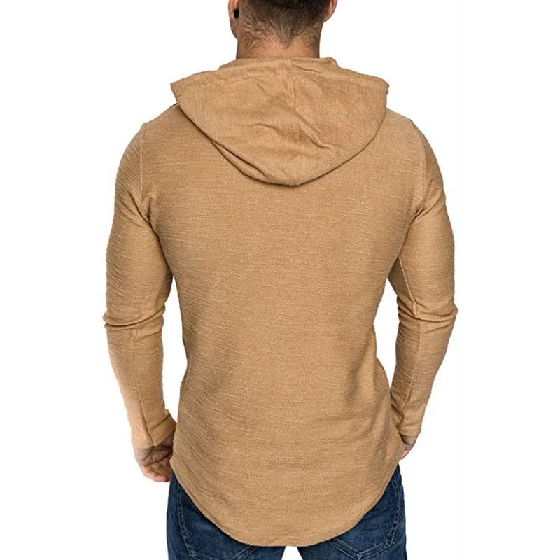 Lightweight Solid Color Hooded Sweatshirt ATHLEXES