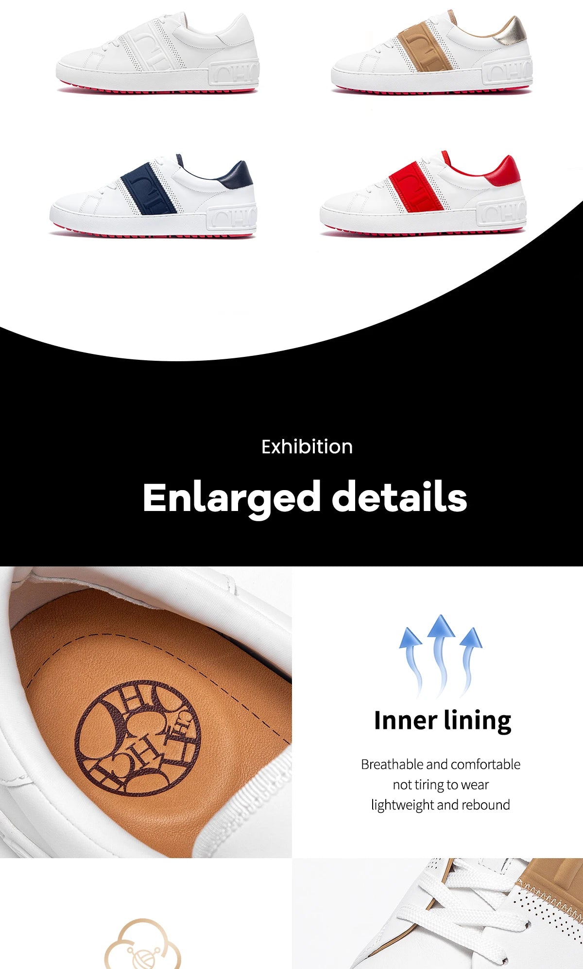 CHCH Women's 2025 Cow Leather Tennis Flat Shoes ATHLEXES