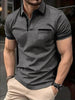 Luxe Lapel Solid Color Men's Short Sleeve Polo ATHLEXES