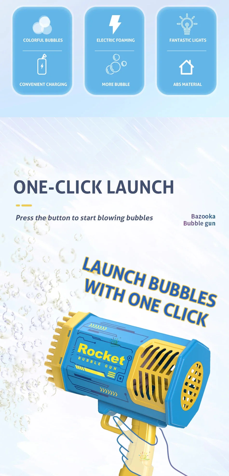 Flashing Bubble Fun Electric Bubble Gun ATHLEXES