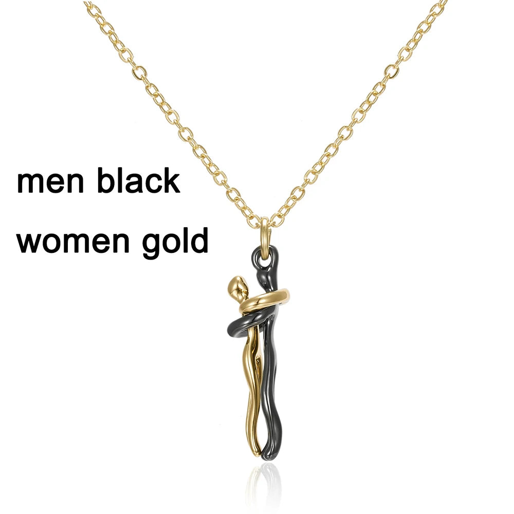 Hugging Pendant Choker Necklace for Couples ATHLEXES