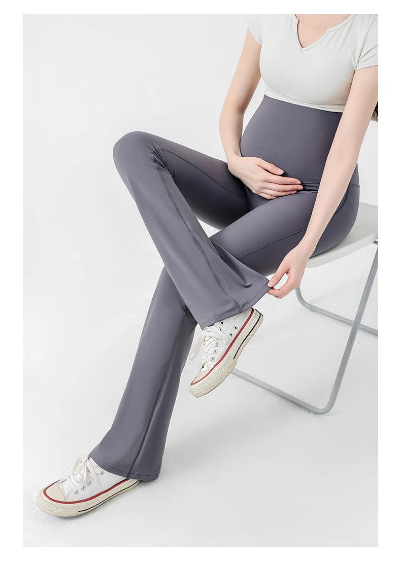 Chic Maternity Sharkskin Flare Yoga Leggings ATHLEXES