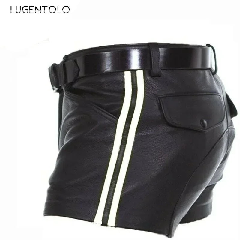 Urban Luxe PU Leather Shorts for Men ATHLEXES