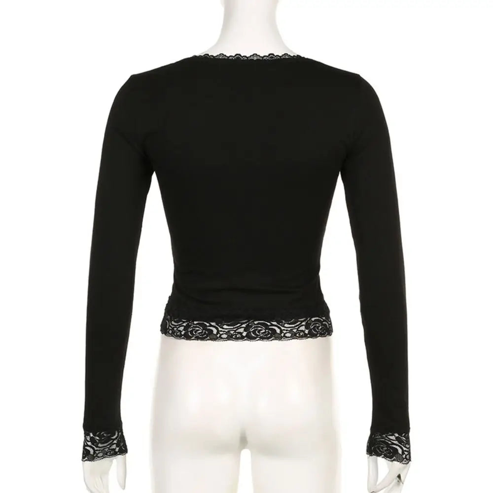 Lace Trim Slim Fit Crop Top for Summer Style ATHLEXES