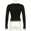Lace Trim Slim Fit Crop Top for Summer Style ATHLEXES