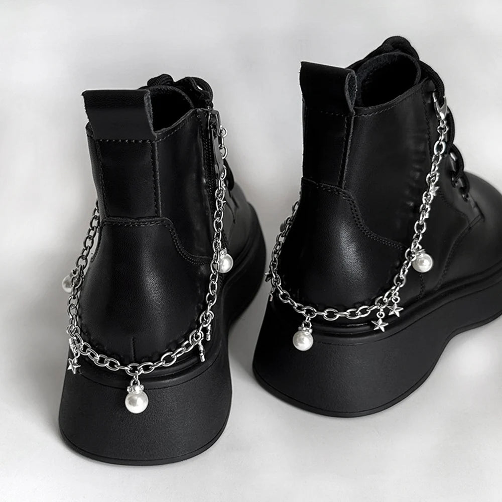 Pearl Charm Metal Shoe Buckle Chain Decorations ATHLEXES