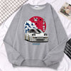 Japanese Crane Sunset Fleece Pullover Sweatshirt ATHLEXES