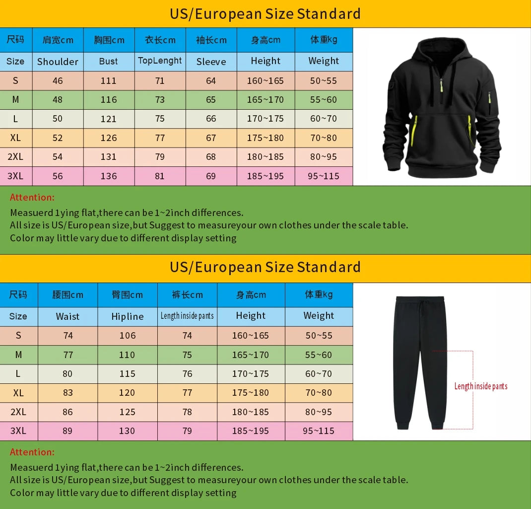 Men's Zipper Hooded Tracksuit with Multi-Pockets ATHLEXES