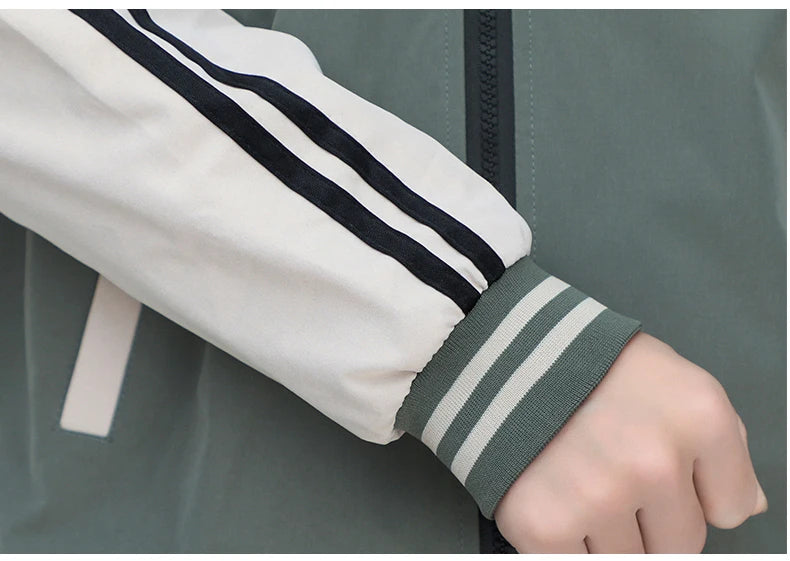 Spring Color Block Fleece Hoodie Jacket for Men ATHLEXES