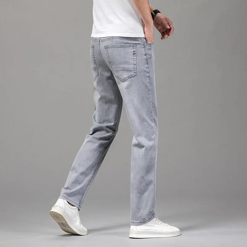 SummerStretch Men's Casual Gray Denim Pants ATHLEXES