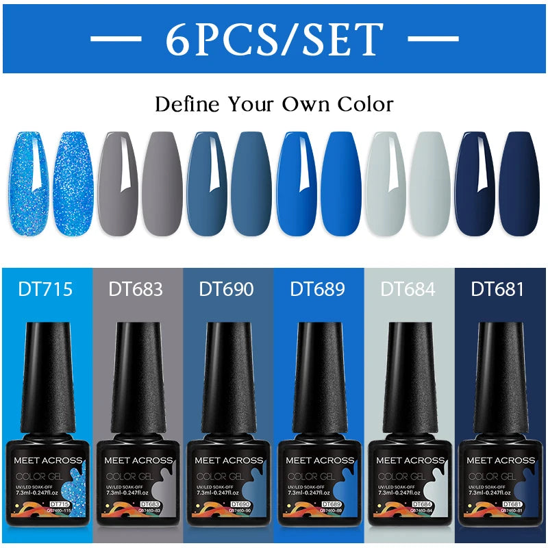 NailArt Pro 6pc UV Gel Polish Kit for Manicure ATHLEXES