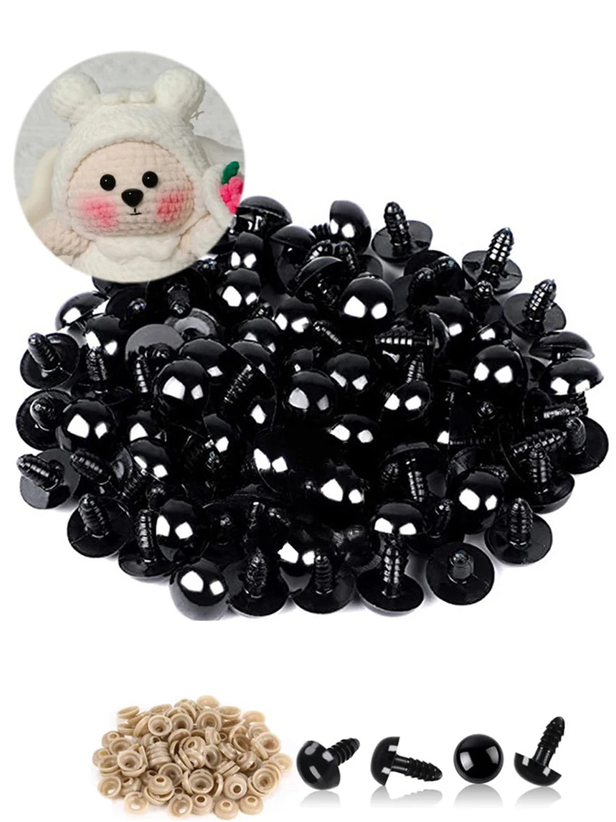 100pcs Mixed Size Plastic Safety Eyes for DIY Crochet Doll &Toy Accessories ATHLEXES