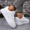 LuxeLite Breathable White Lace-Up Sneakers for Women ATHLEXES