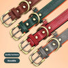 Customized Soft Padded Leather Dog Collar with ID Tag ATHLEXES