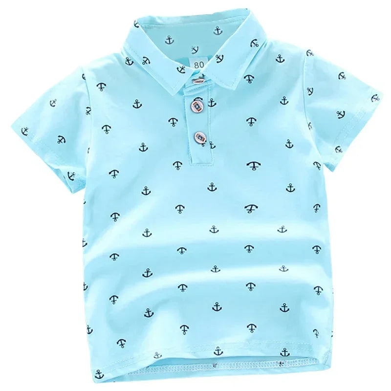 Boys' Trendy Cotton Lapel Print Summer Shirt 2025 ATHLEXES