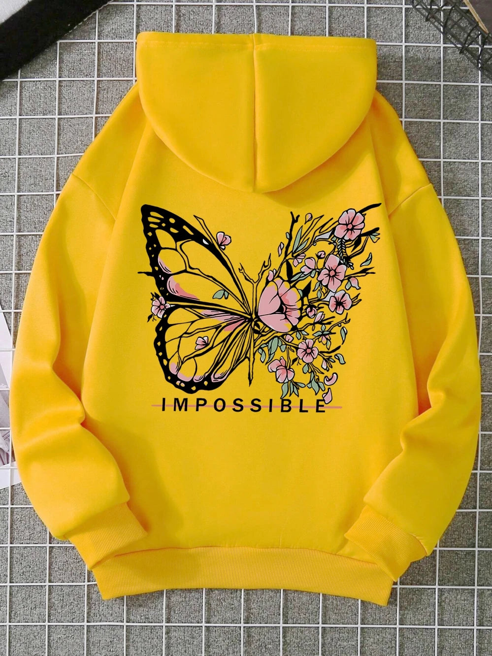 Rose Butterfly Graphic Hooded Sweatshirt ATHLEXES