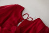 Elegant Red Chiffon Party Dress for Women ATHLEXES
