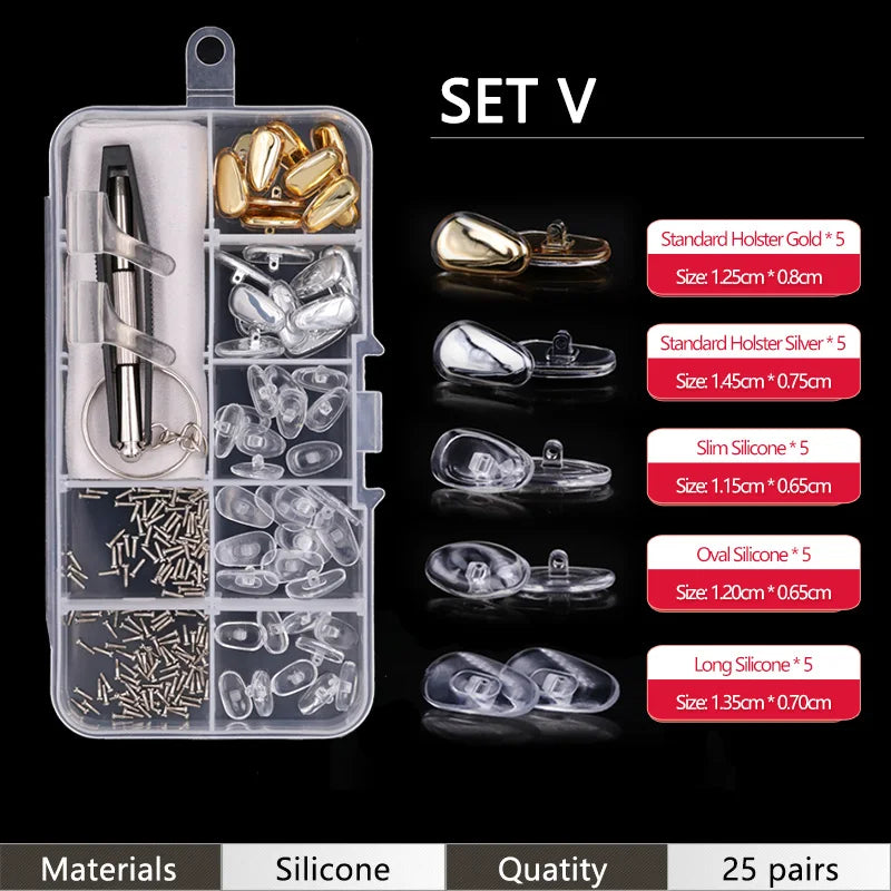 COLOUR_MAX Eyeglasses Repair Kit with Soft Nose Pads ATHLEXES