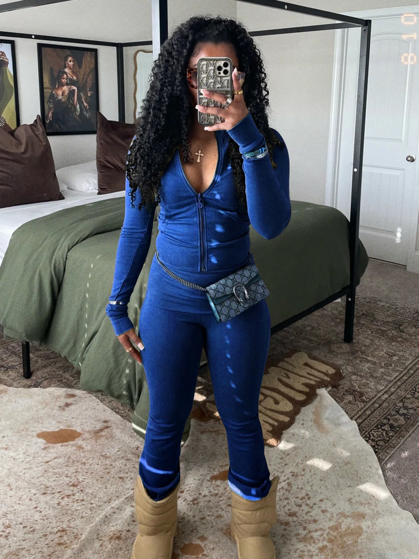 FAGADOER Casual Zip Pocket Crop Top & High Waist Leggings Set ATHLEXES