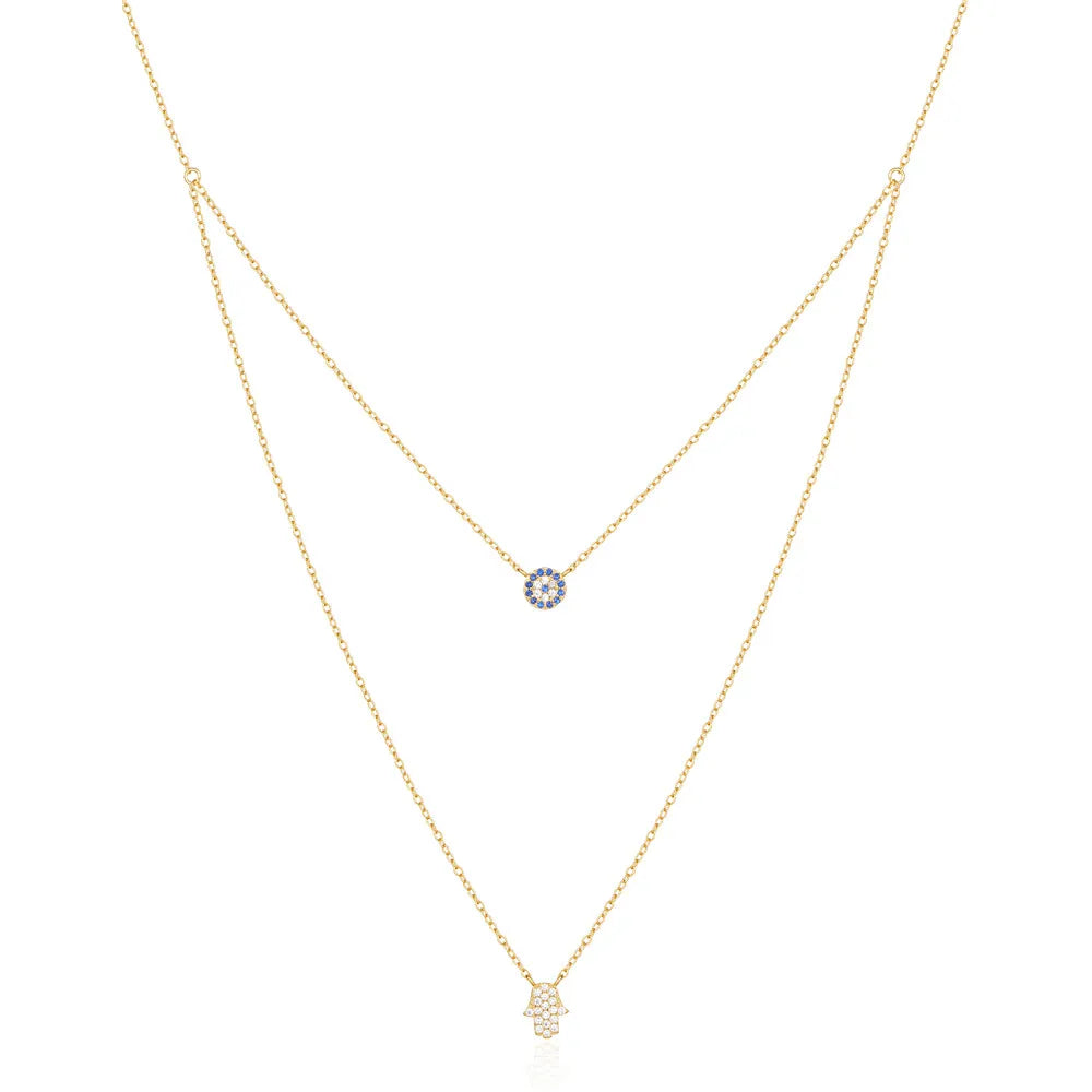 CANNER 925 Silver Devil Eyes Blue Zircon Pendant Necklace ATHLEXES