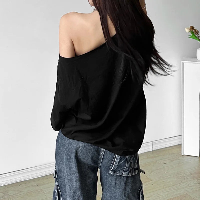 SummerStyle Chic Skew Collar T-Shirt for Women ATHLEXES