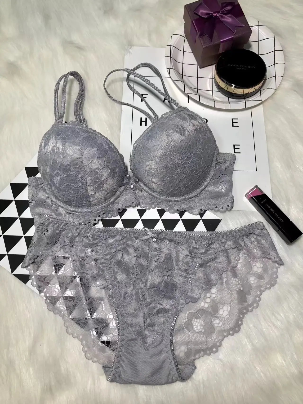 Women Lace Bras Set Low Waist Panties Underwire Top Big Size Bra ATHLEXES