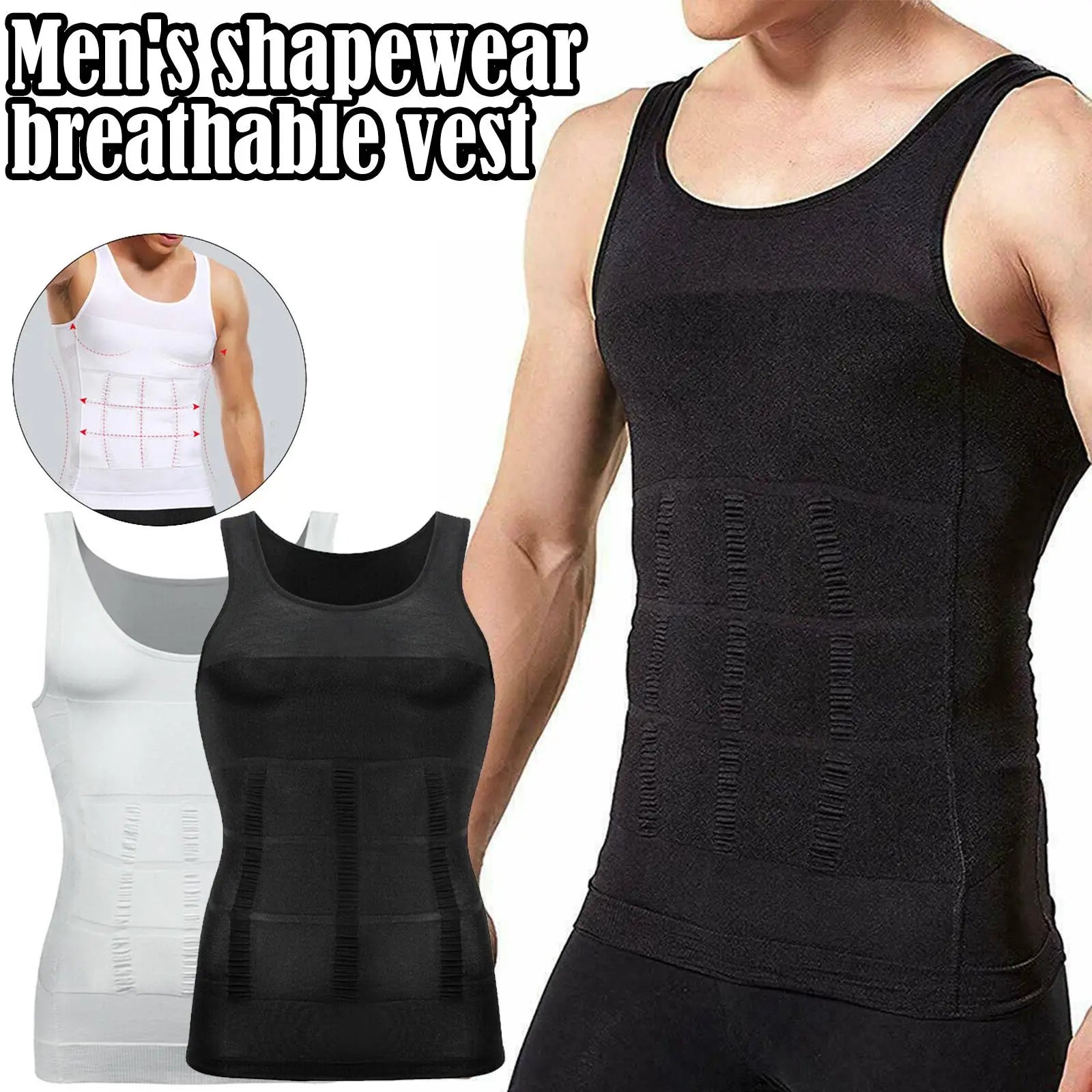 SlimFit Control Shapewear Vest for Men - Breathable Fitness Shirt ATHLEXES
