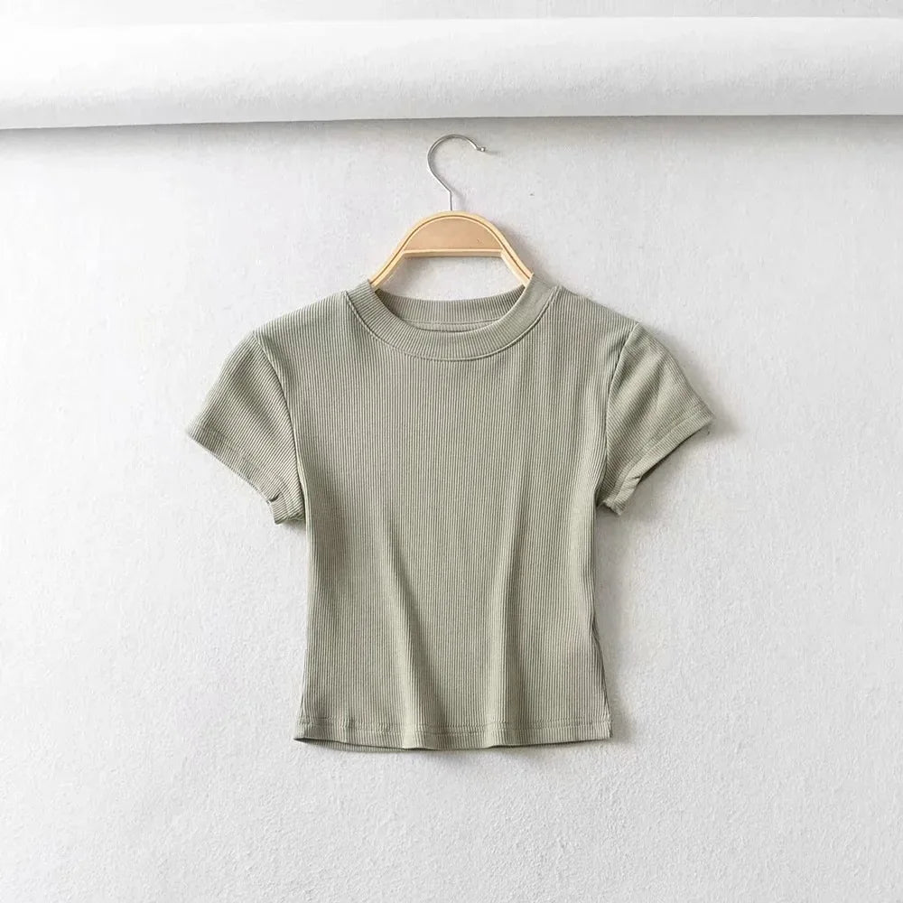 Summer Sexy O-neck Crop Top for Women ATHLEXES