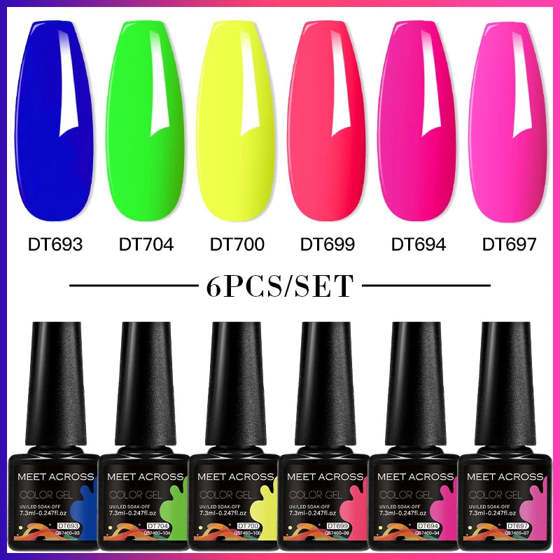 NailArt Pro 6pc UV Gel Polish Kit for Manicure ATHLEXES