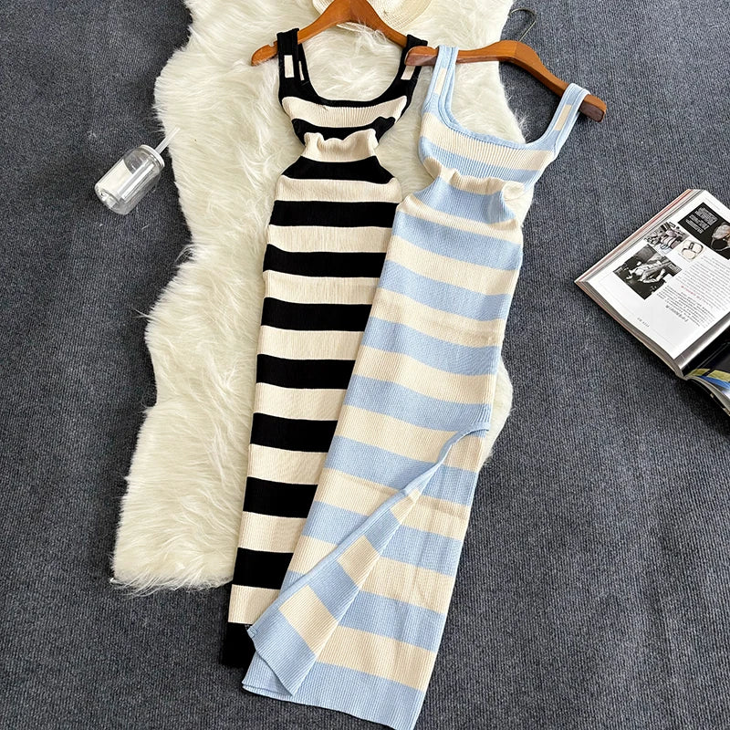 ChicStripe Summer Bodycon Maxi Dress ATHLEXES