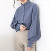 Elegant Lantern Sleeve Blouse for Women - Autumn Winter Office Chic ATHLEXES