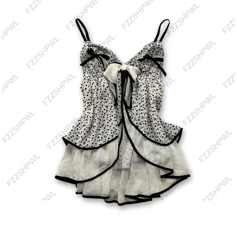Retro Lace Trim Bow Crop Top for Women ATHLEXES