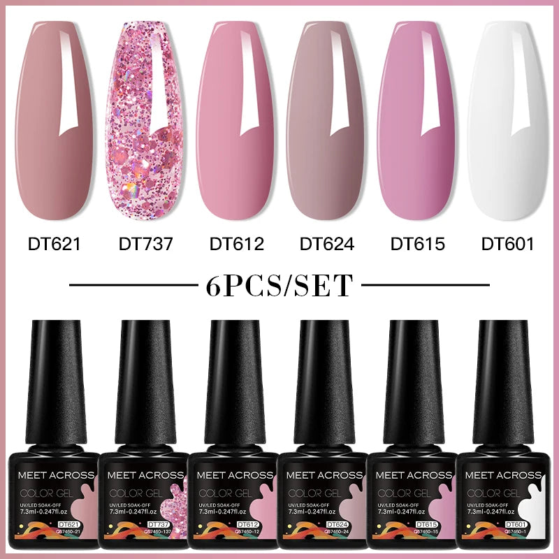 NailArt Pro 6pc UV Gel Polish Kit for Manicure ATHLEXES