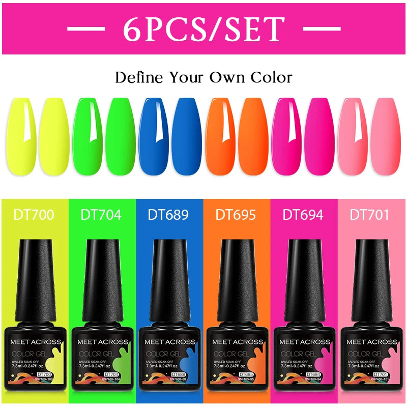 NailArt Pro 6pc UV Gel Polish Kit for Manicure ATHLEXES