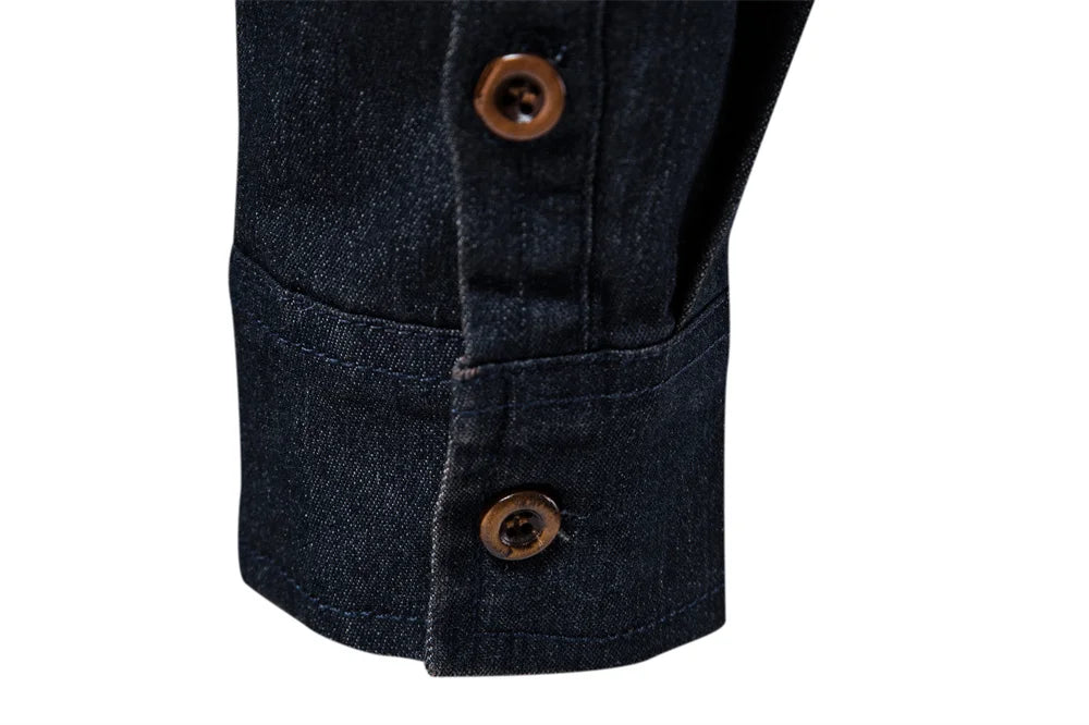 AIOPESON Men's Casual Cotton Denim Shirt ATHLEXES