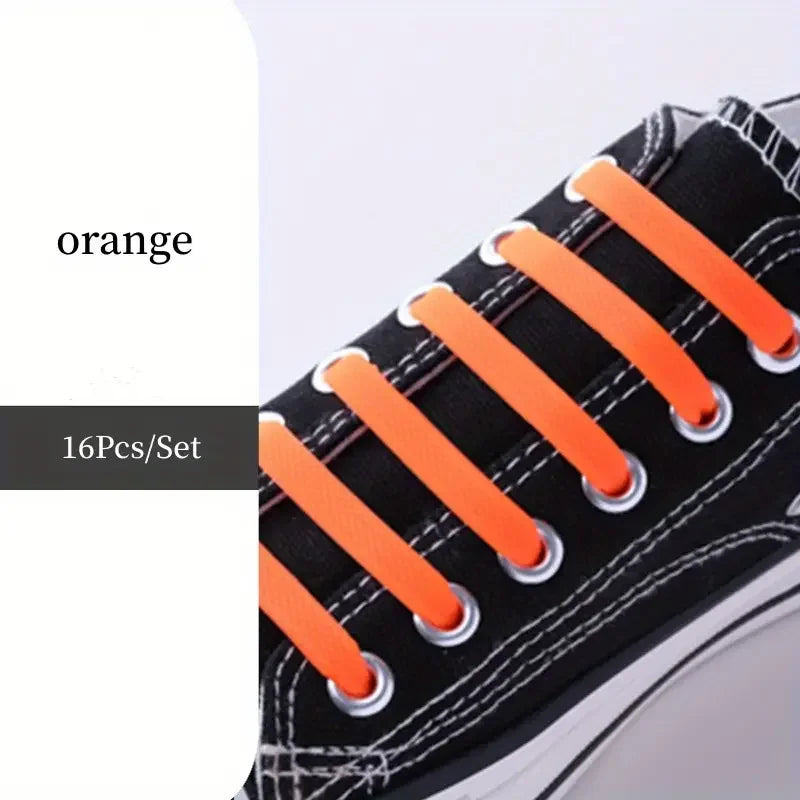 No-Tie FlexiShoelaces 16pcs for Sneakers & Sports ATHLEXES