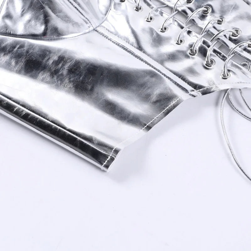 Goddess Glam Metallic Corset Top ATHLEXES