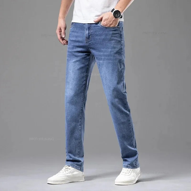 SummerStretch Men's Casual Gray Denim Pants ATHLEXES