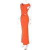 Chic Hollow Backless Maxi Dress with Metal Buckle ATHLEXES
