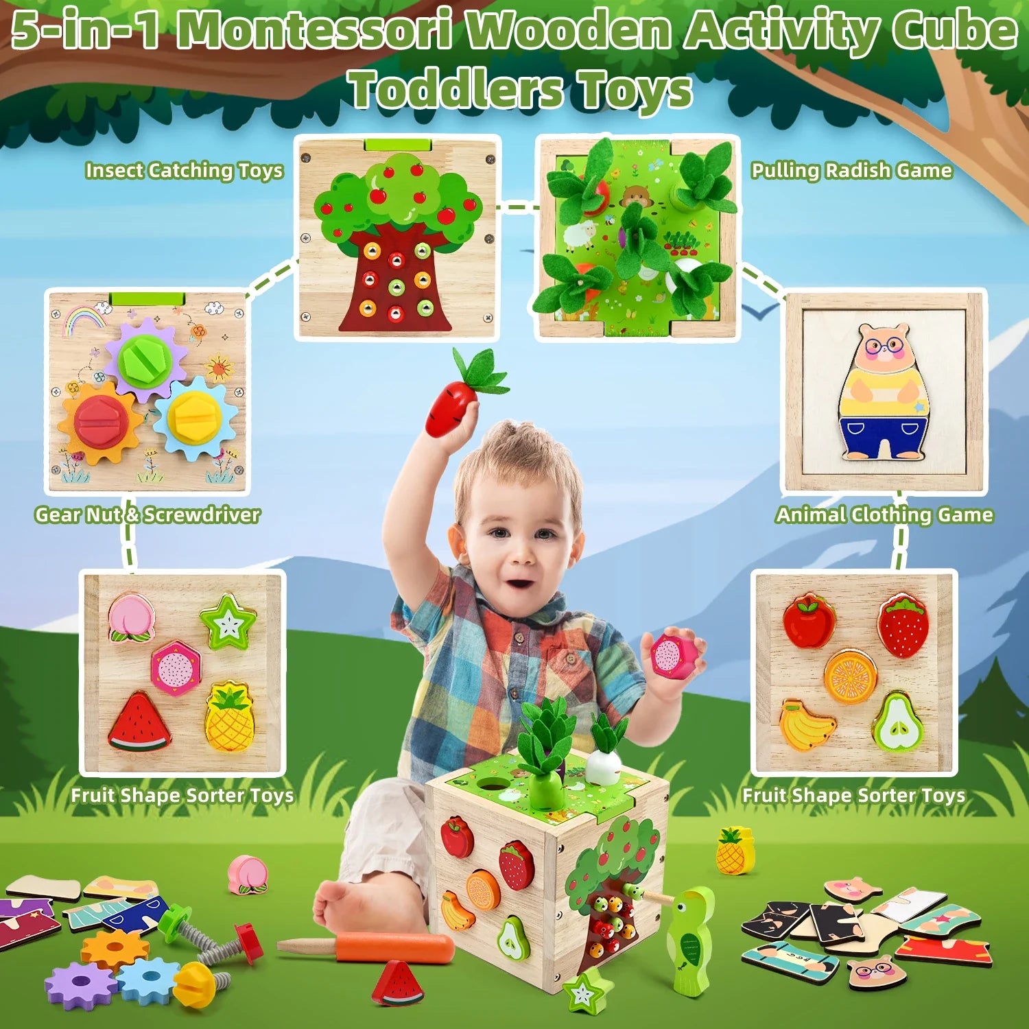Creative Minds Wooden Activity Cube ATHLEXES