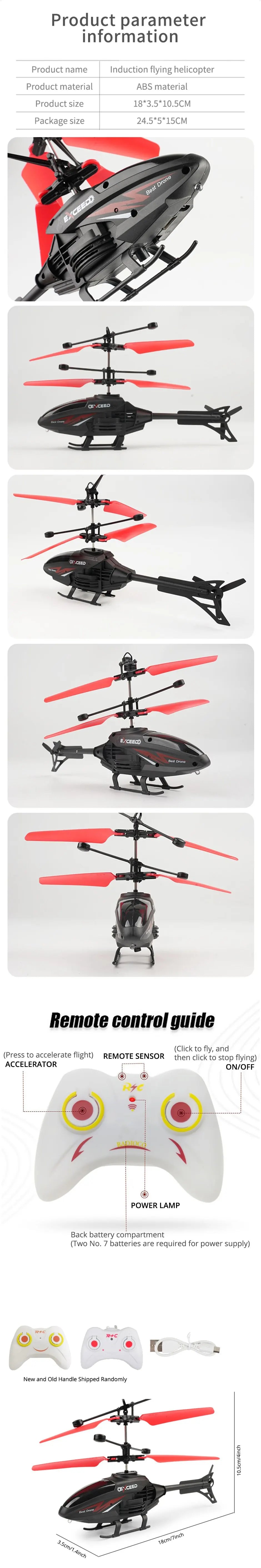 GestureFly 2-Channel LED Helicopter RC Aircraft ATHLEXES