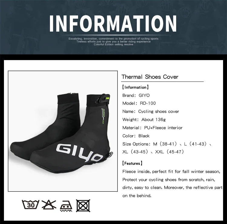 GIYO Waterproof Winter Cycling Shoe Covers for MTB and Road Bikes ATHLEXES