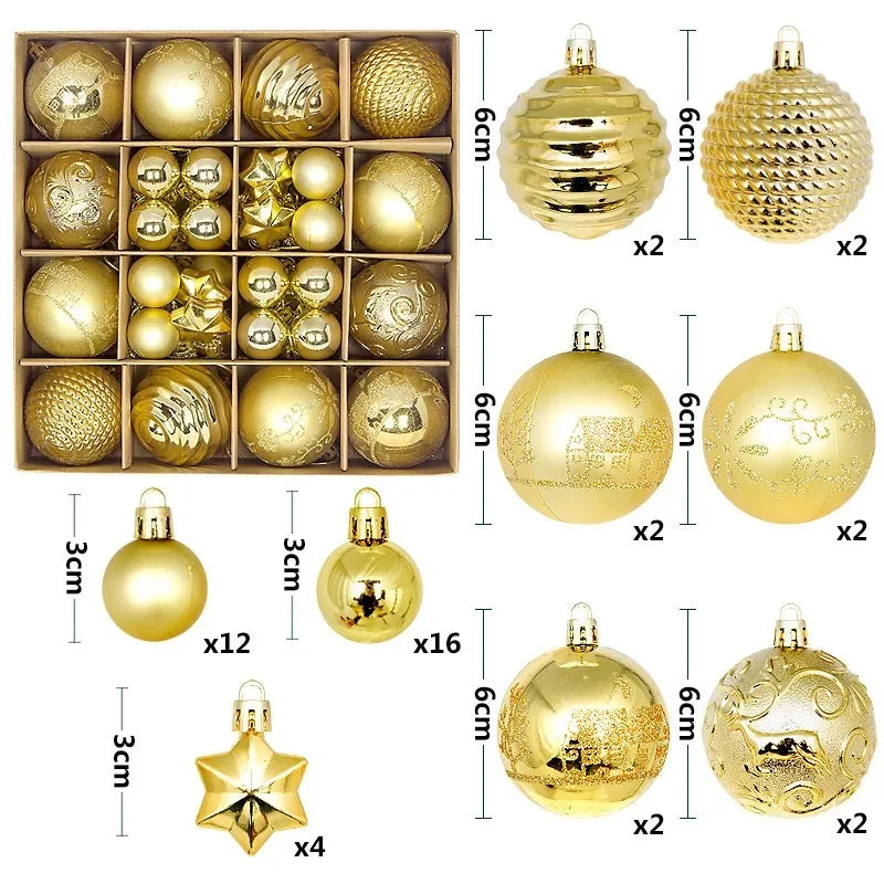 Charming 44Pcs Christmas Ball Ornament Collection ATHLEXES