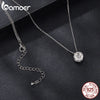 BAMOER Halo Moissanite Necklace in White Gold ATHLEXES