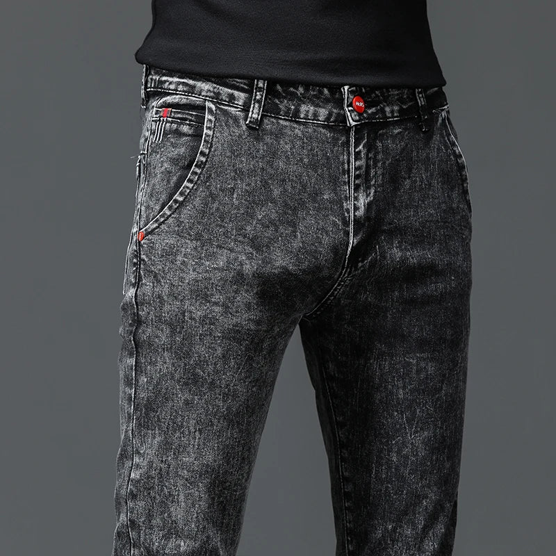 Classic Slim Stretch Black & Dark Gray Men's Jeans Trousers ATHLEXES