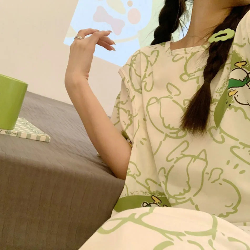 Comfortable Cartoon Maternity Nightwear Dress ATHLEXES
