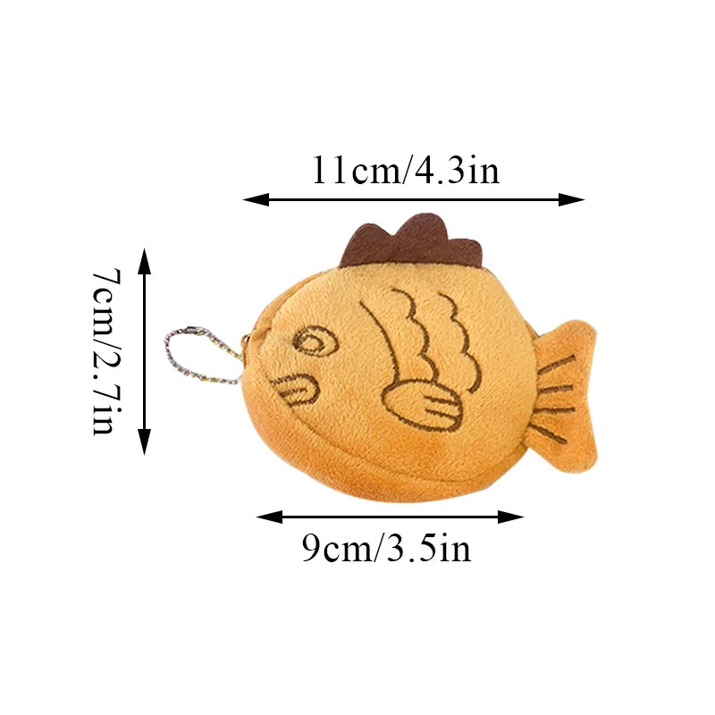 Cute Plush Snapper Fish Coin Purse Wristlet Wallet ATHLEXES