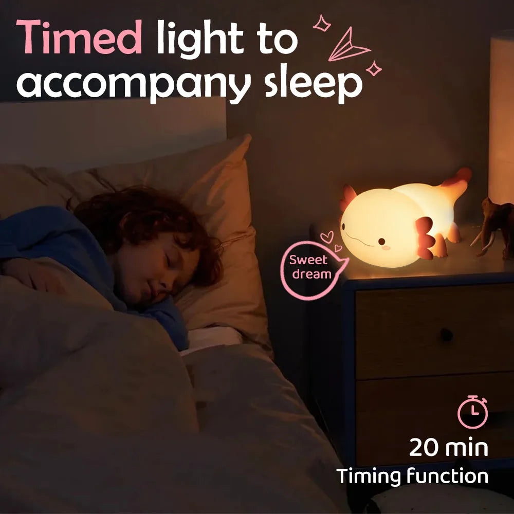Cute Axolotl LED Night Light for Kids ATHLEXES