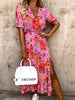 Elegant Floral V Neck Maxi Dress for Women ATHLEXES